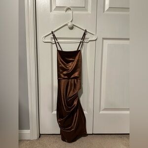 Brown Forever 21 Satin Dress